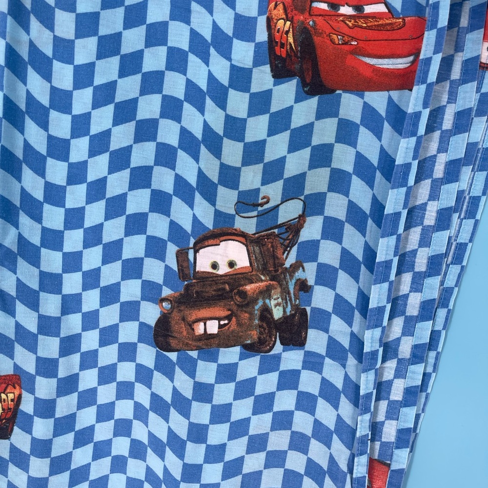 Disney Cars Checkered Blue flat sheet - Picture 2 of 6